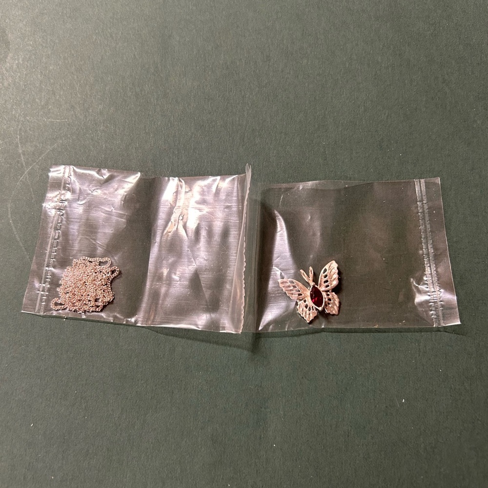 Avon Sterling Silver Birthstone Butterfly Pendant - Picture 2 of 3